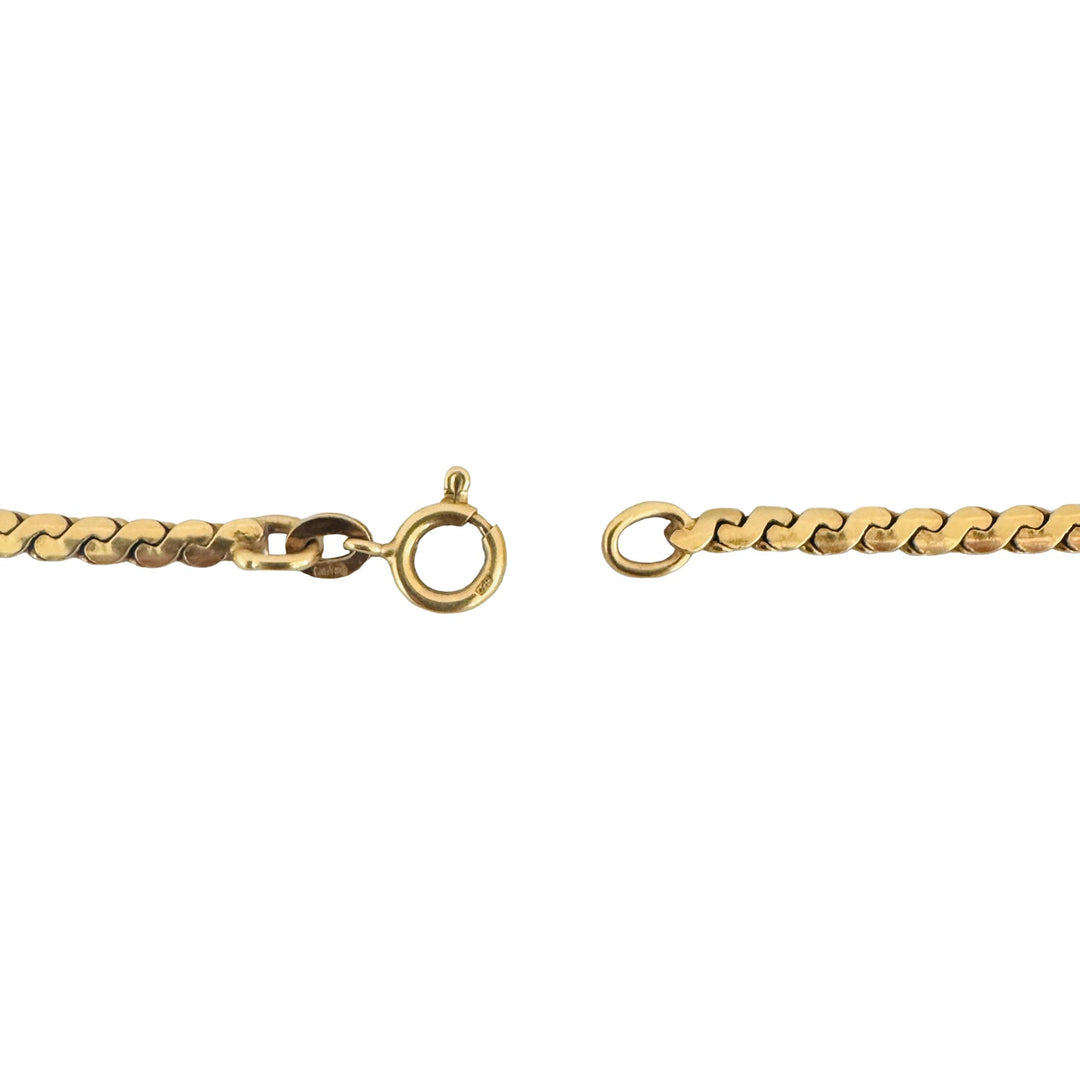 18k Yellow Gold 19.6g Vintage UnoAErre Serpentine Link Chain Necklace Italy 24"