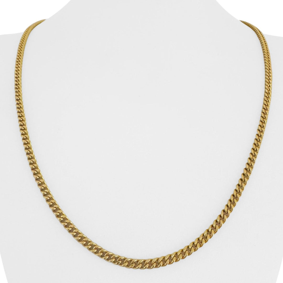 18k Yellow Gold 12.9g Semi Solid 3.5mm Curb Link Chain Necklace 22.5"