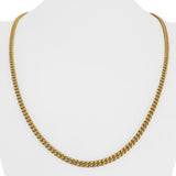 18k Yellow Gold 12.9g Semi Solid 3.5mm Curb Link Chain Necklace 22.5"