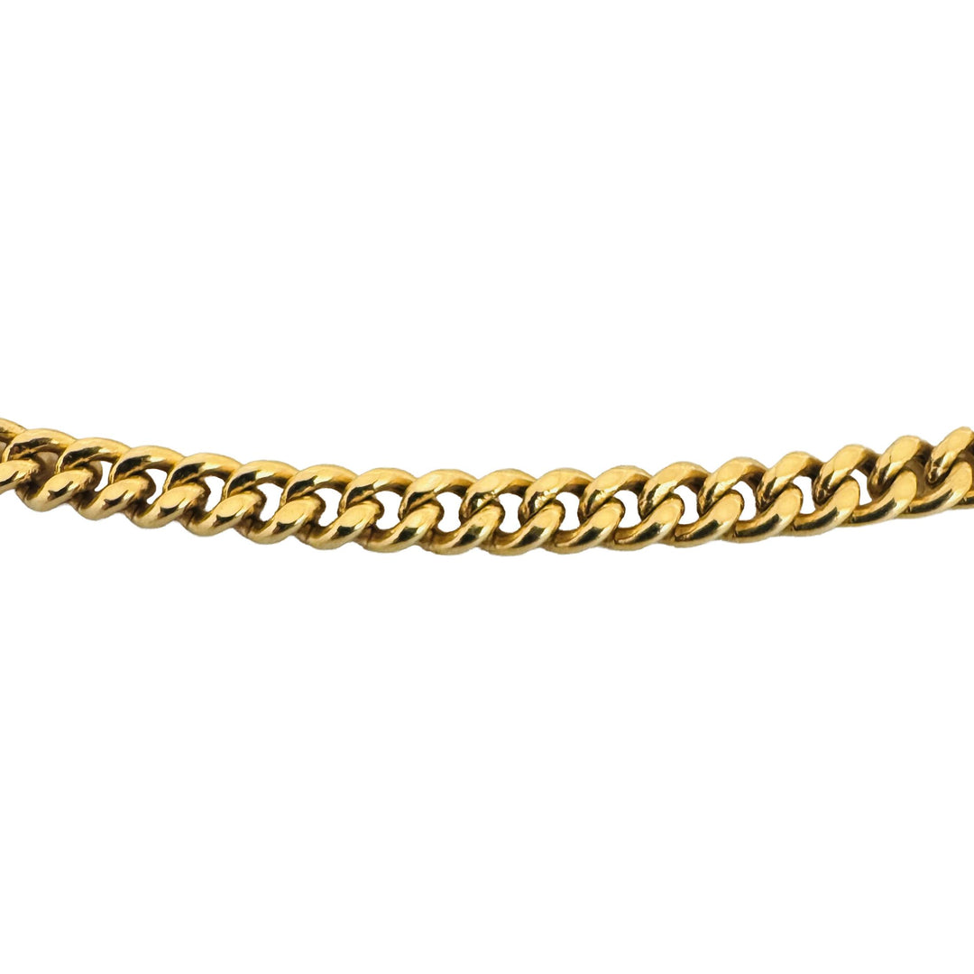18k Yellow Gold 12.9g Semi Solid 3.5mm Curb Link Chain Necklace 22.5"
