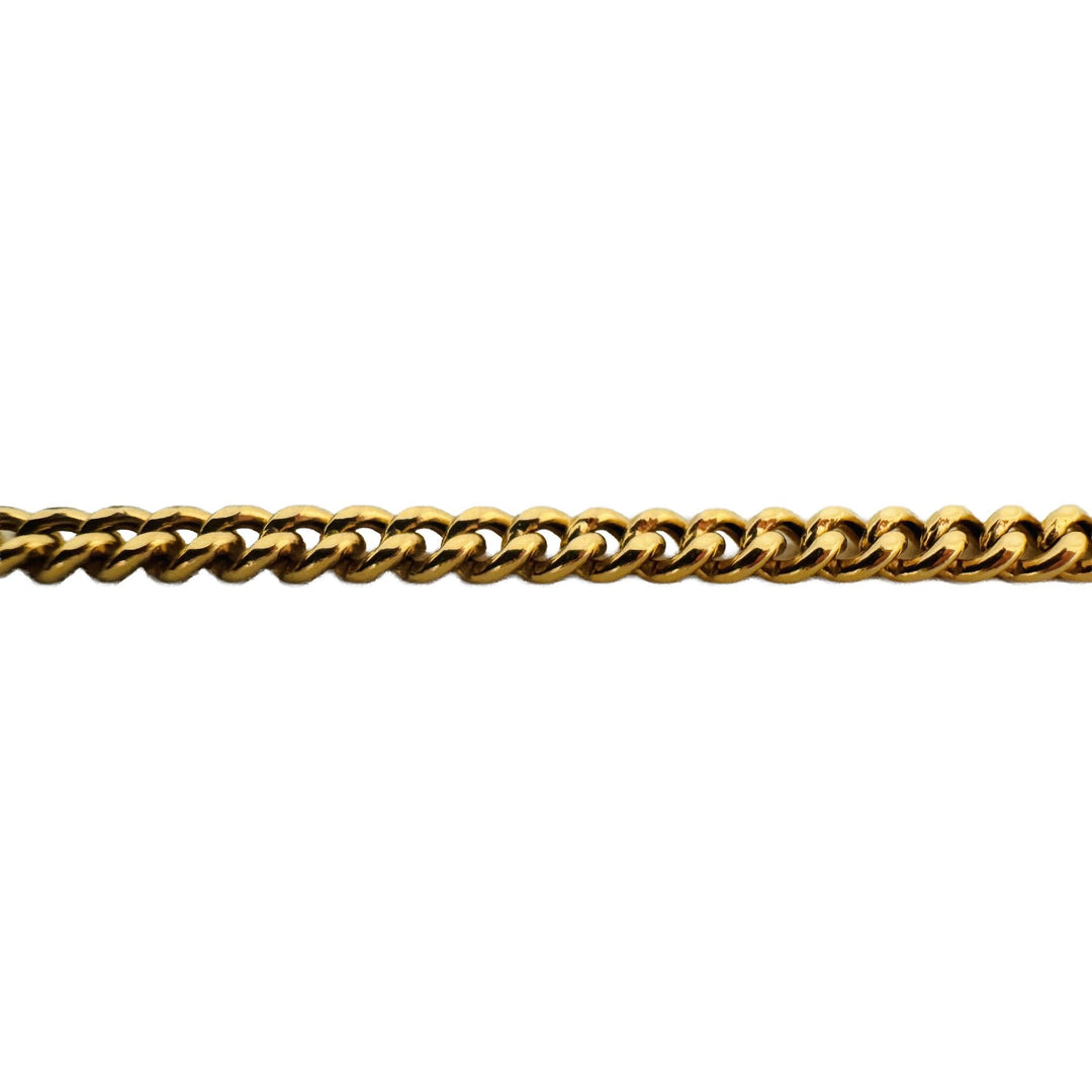 18k Yellow Gold 12.9g Semi Solid 3.5mm Curb Link Chain Necklace 22.5"