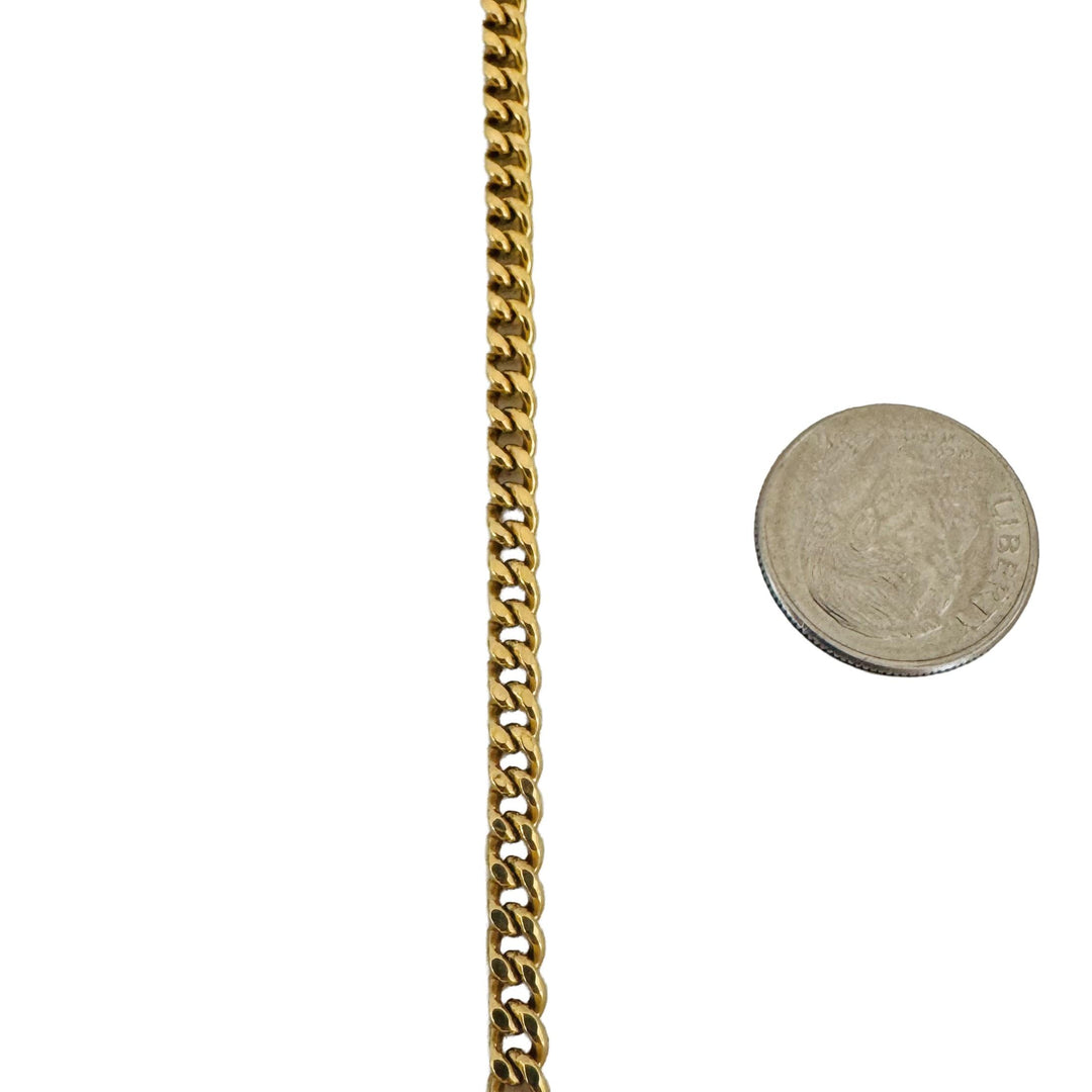 18k Yellow Gold 12.9g Semi Solid 3.5mm Curb Link Chain Necklace 22.5"