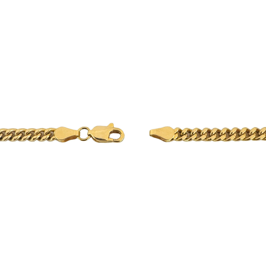 18k Yellow Gold 12.9g Semi Solid 3.5mm Curb Link Chain Necklace 22.5"