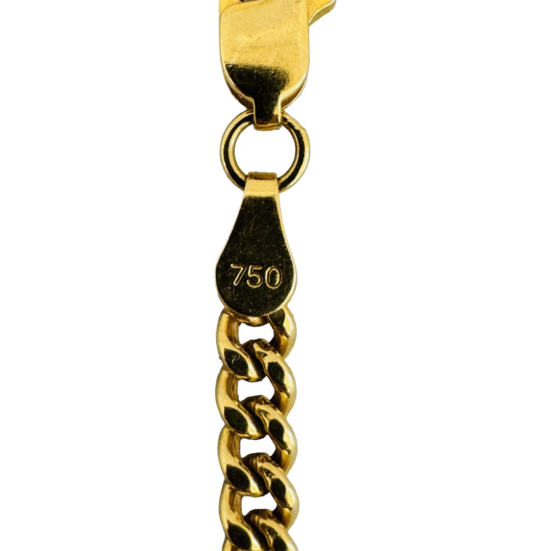 18k Yellow Gold 12.9g Semi Solid 3.5mm Curb Link Chain Necklace 22.5"