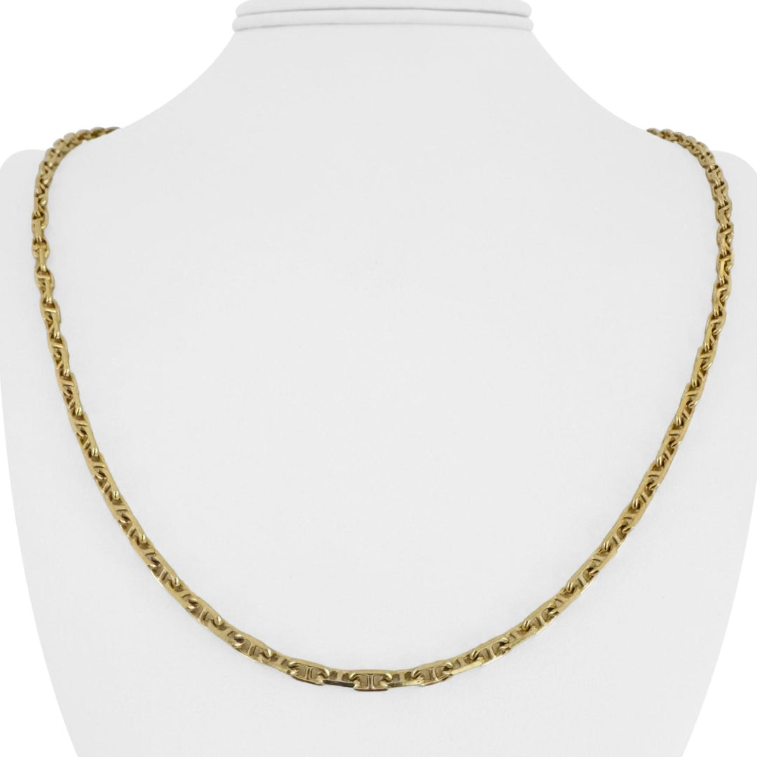 18k Yellow Gold 24.9g Solid 3.5mm Mariner Link Chain Necklace Italy 23.5"