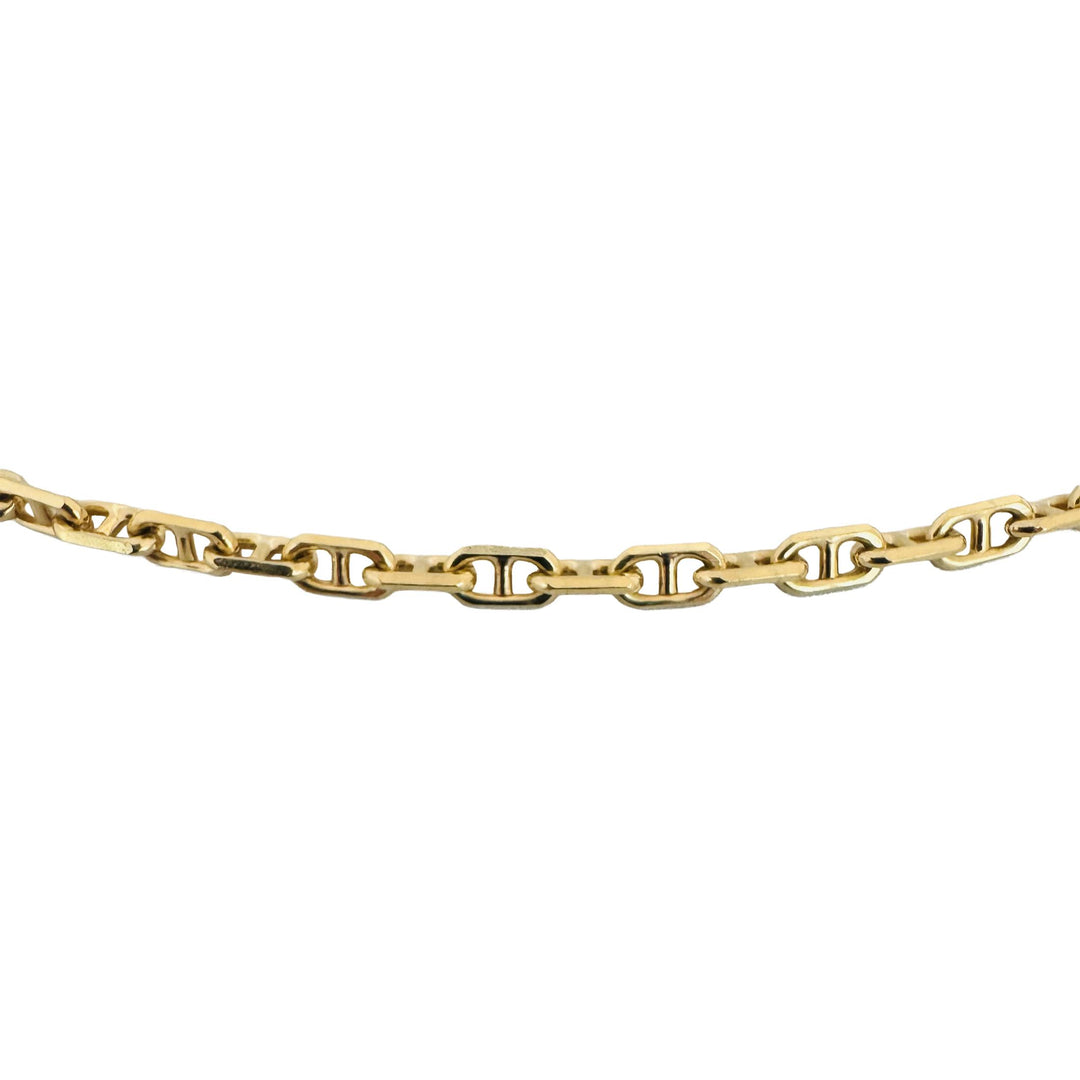 18k Yellow Gold 24.9g Solid 3.5mm Mariner Link Chain Necklace Italy 23.5"
