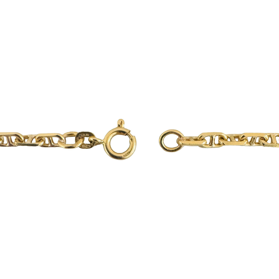 18k Yellow Gold 24.9g Solid 3.5mm Mariner Link Chain Necklace Italy 23.5"
