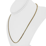 18k Yellow Gold 14.6g Vintage Solid 2mm Box Link Chain Necklace Italy 19"