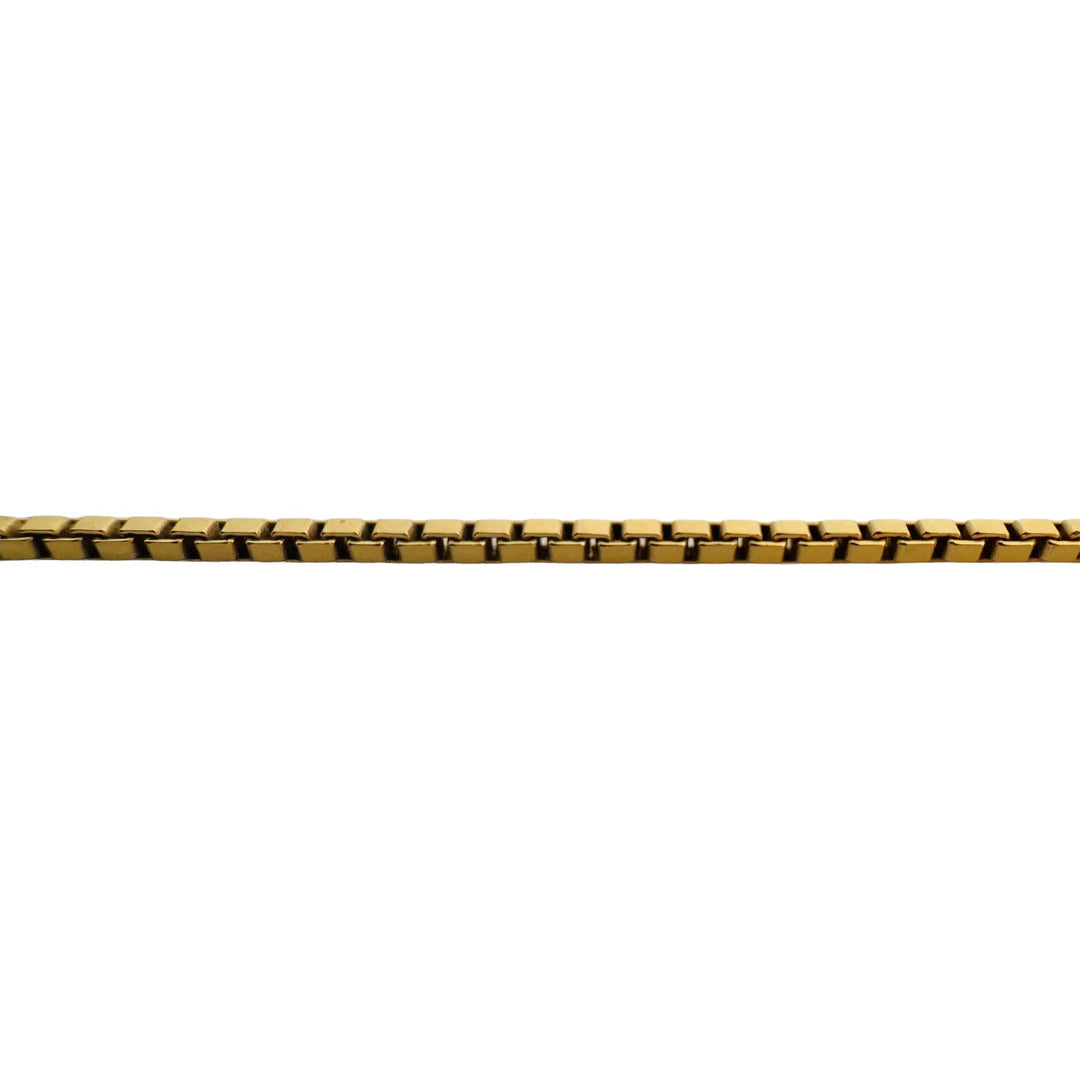 18k Yellow Gold 14.6g Vintage Solid 2mm Box Link Chain Necklace Italy 19"