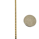 18k Yellow Gold 14.6g Vintage Solid 2mm Box Link Chain Necklace Italy 19"