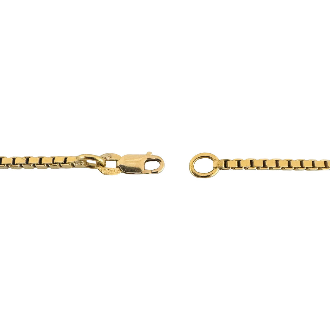 18k Yellow Gold 14.6g Vintage Solid 2mm Box Link Chain Necklace Italy 19"