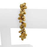 18k Yellow Gold 35.9g Vintage Thick 14mm Tear Drop Link Bracelet Italy 7.25"