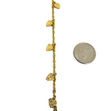 18k Yellow Gold 4.5g Dainty Ladies Fancy Link Heart Charm Bracelet 6.75
