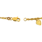 18k Yellow Gold 4.5g Dainty Ladies Fancy Link Heart Charm Bracelet 6.75