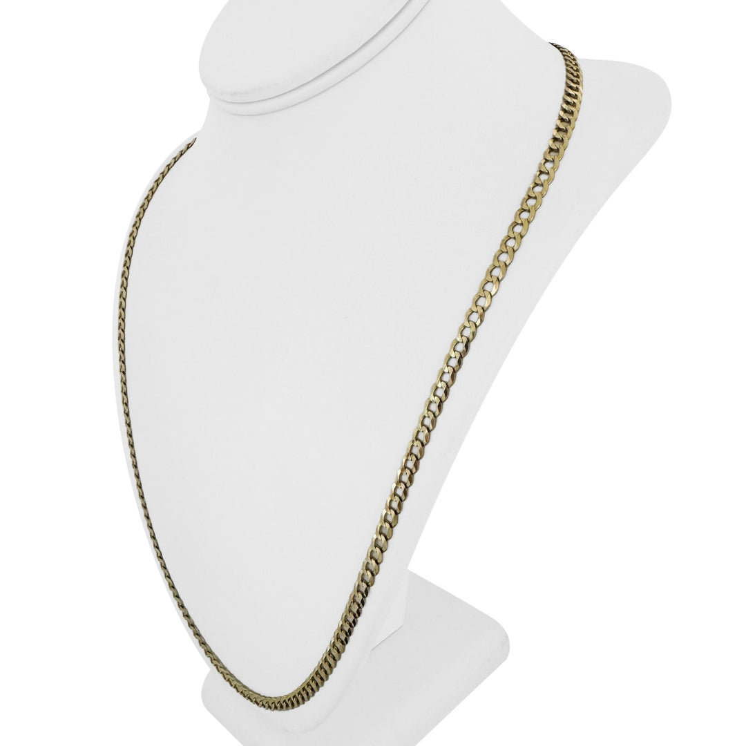 14k Yellow Gold 15.7g Solid Flat 4.5mm Curb Link Chain Necklace 26"