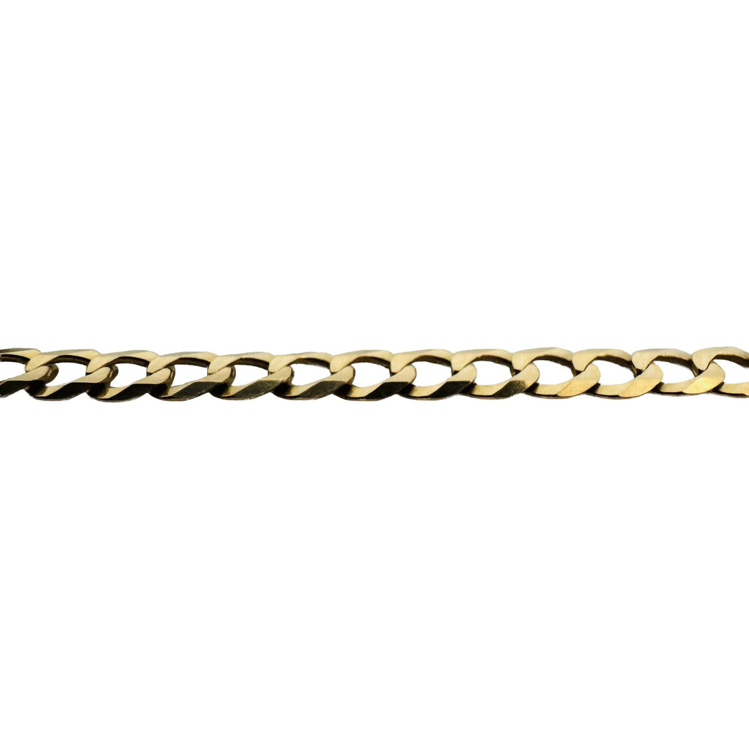 14k Yellow Gold 15.7g Solid Flat 4.5mm Curb Link Chain Necklace 26"