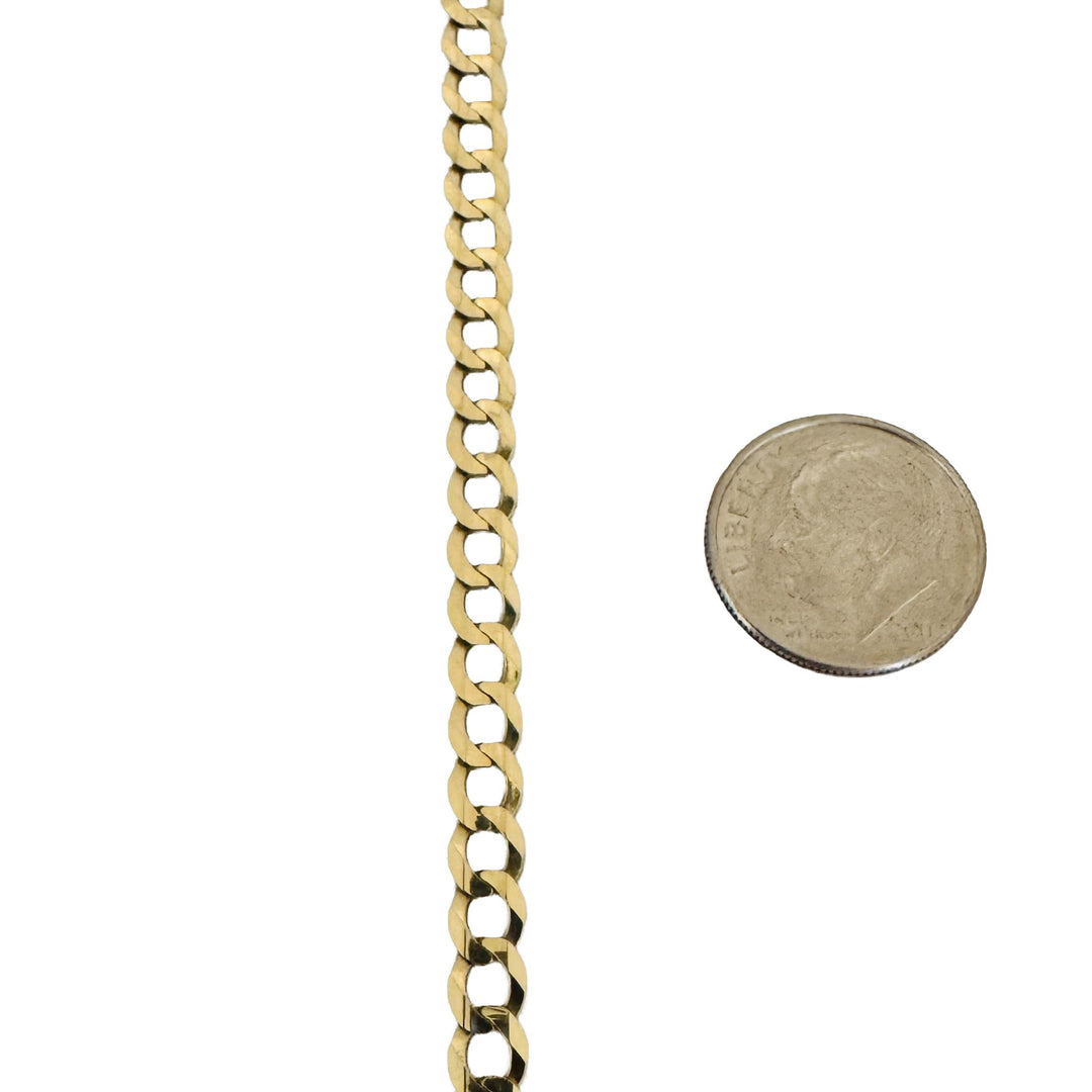 14k Yellow Gold 15.7g Solid Flat 4.5mm Curb Link Chain Necklace 26"