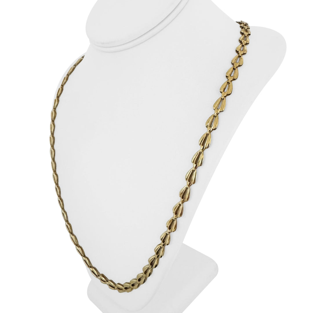 14k Yellow Gold 24.3g Ladies Long 7mm Polished Fancy Link Necklace 30"