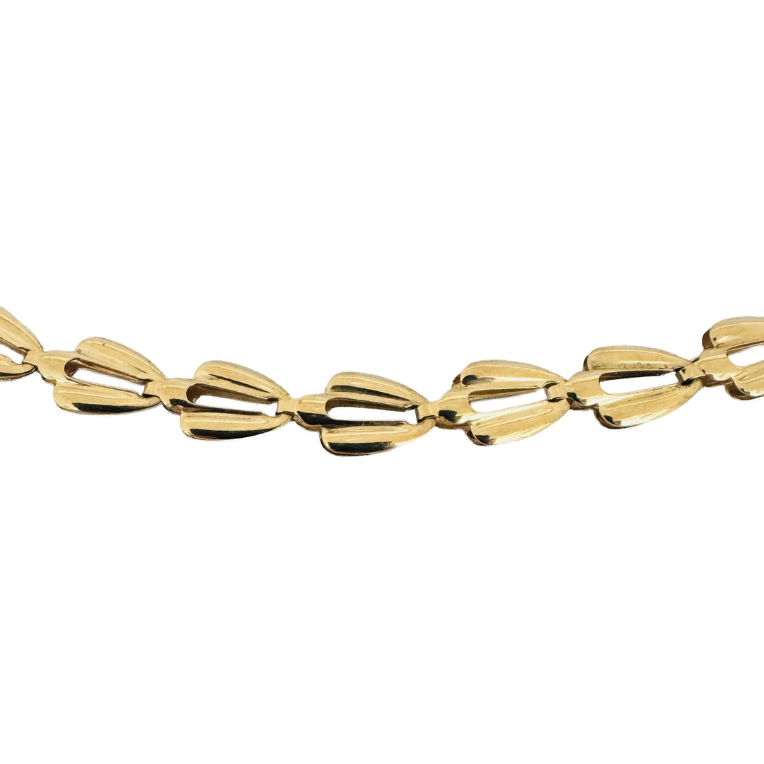 14k Yellow Gold 24.3g Ladies Long 7mm Polished Fancy Link Necklace 30"