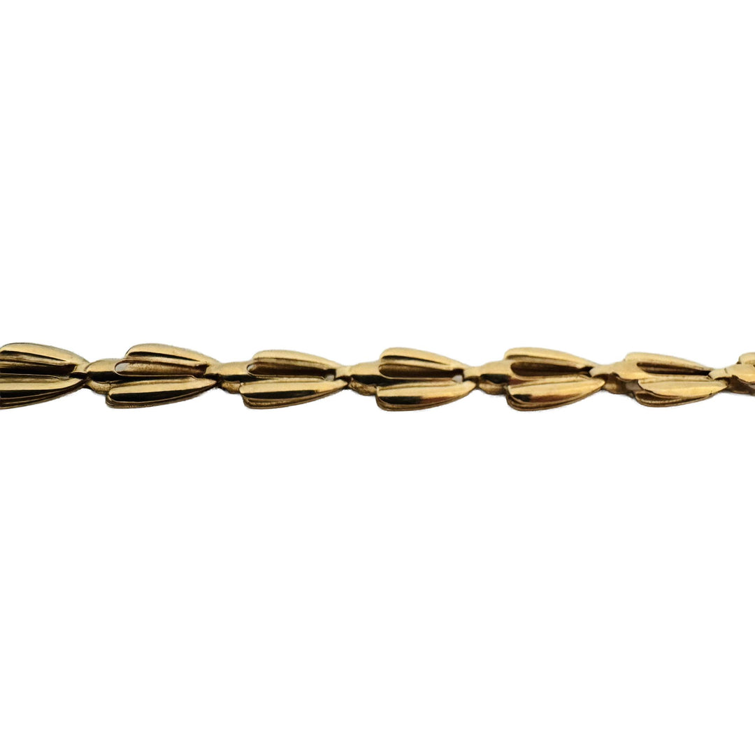 14k Yellow Gold 24.3g Ladies Long 7mm Polished Fancy Link Necklace 30"