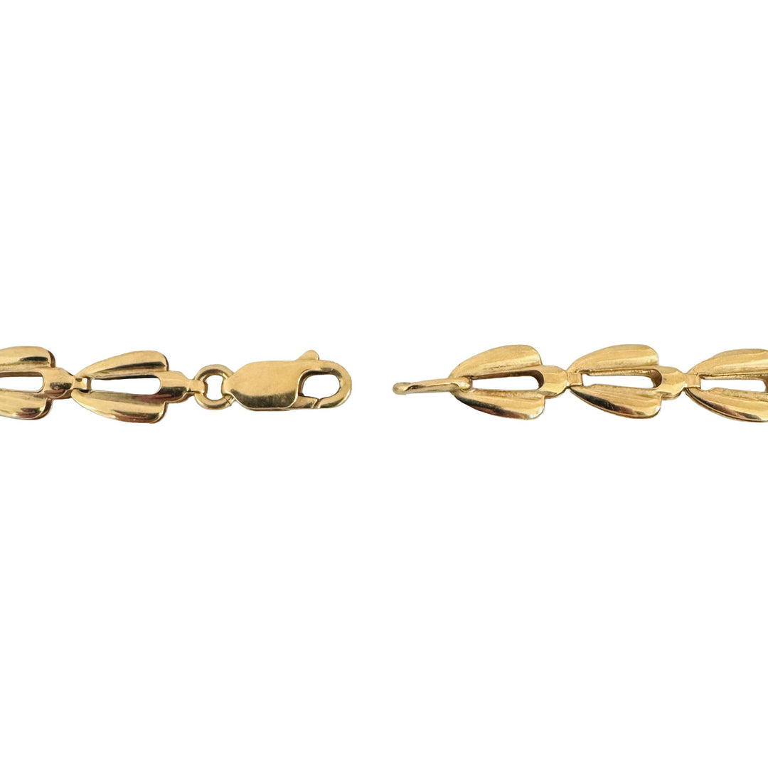 14k Yellow Gold 24.3g Ladies Long 7mm Polished Fancy Link Necklace 30"