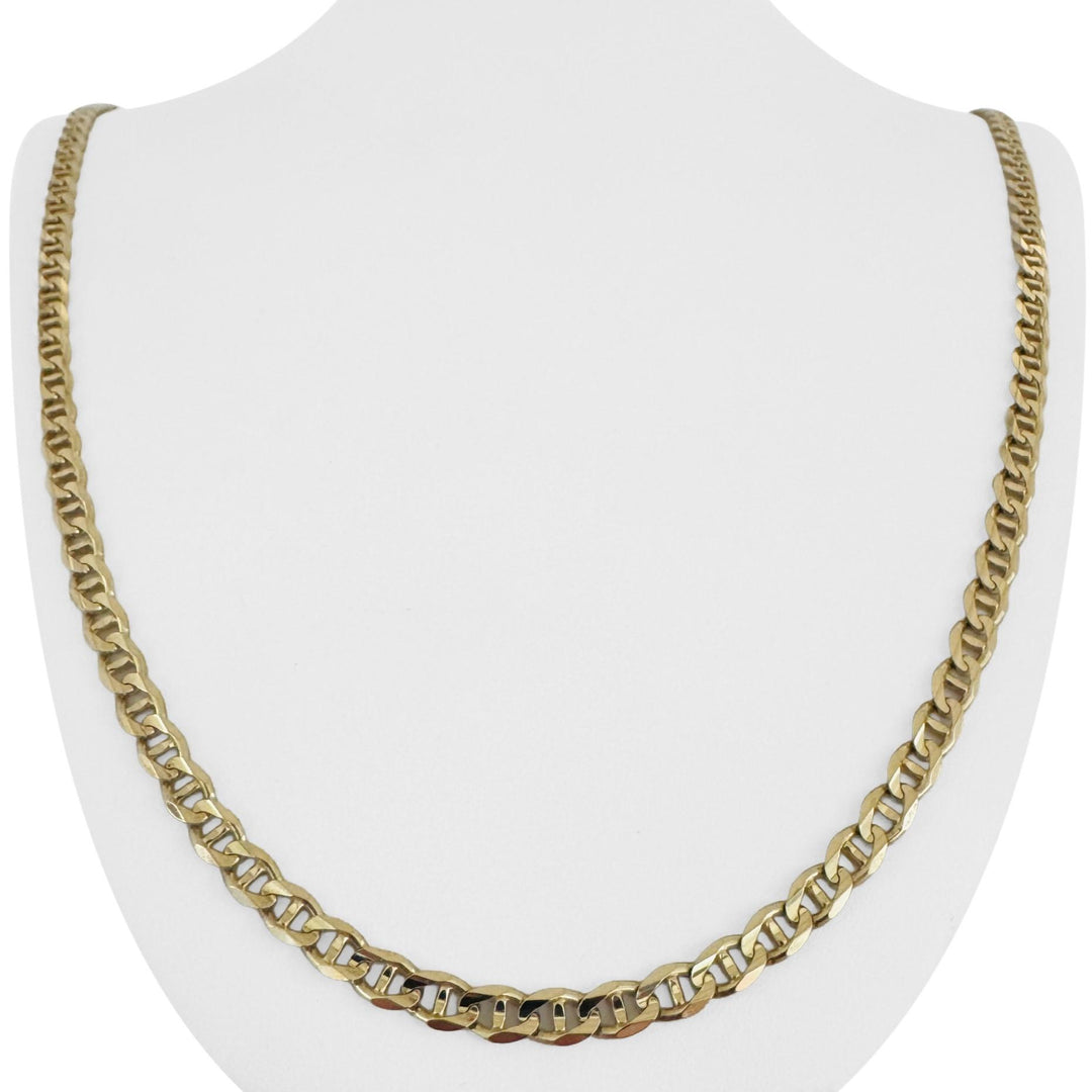 14k Yellow Gold 22.7g Solid 4.5mm Mariner Link Chain Necklace Italy 28"