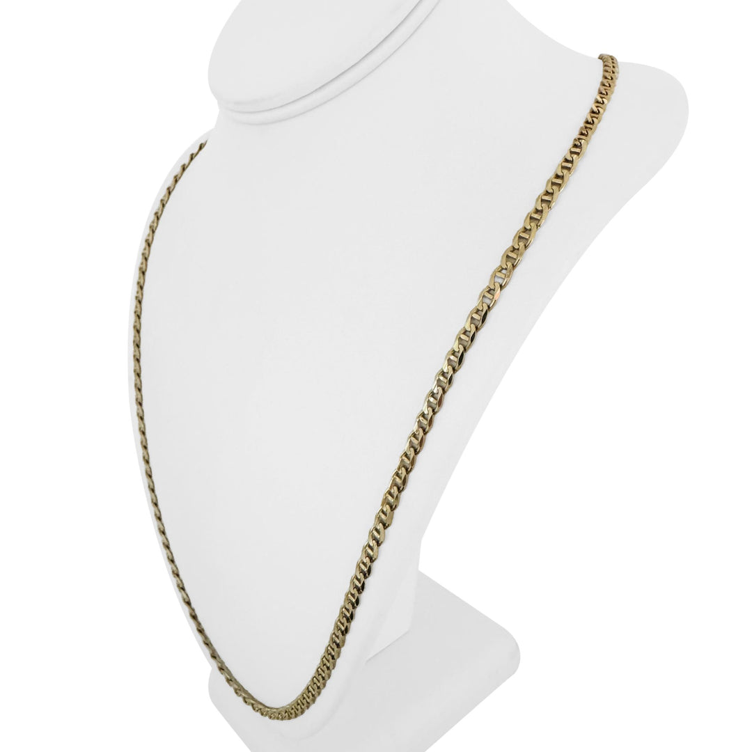 14k Yellow Gold 22.7g Solid 4.5mm Mariner Link Chain Necklace Italy 28"