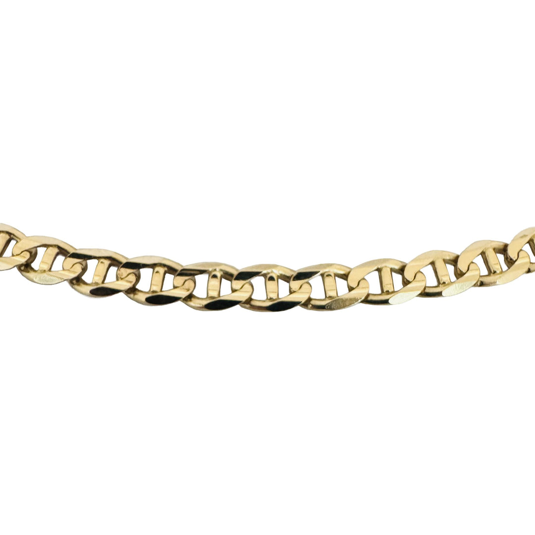 14k Yellow Gold 22.7g Solid 4.5mm Mariner Link Chain Necklace Italy 28"
