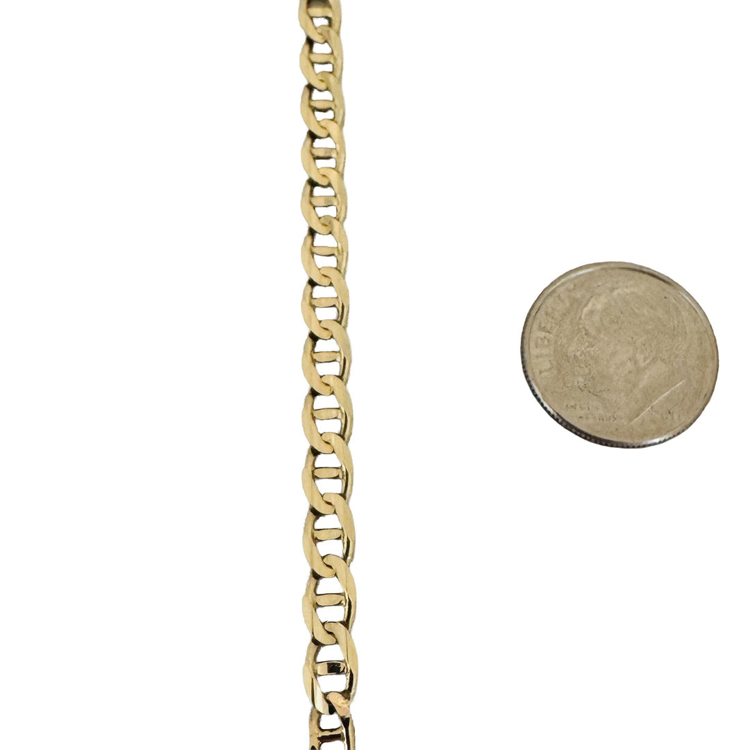14k Yellow Gold 22.7g Solid 4.5mm Mariner Link Chain Necklace Italy 28"