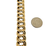 14k Yellow Gold 20.9g Vintage Polished 15mm Double Curb Link Bracelet Italy 7.5"