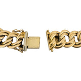 14k Yellow Gold 20.9g Vintage Polished 15mm Double Curb Link Bracelet Italy 7.5"