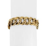 14k Yellow Gold 20.9g Vintage Polished 15mm Double Curb Link Bracelet Italy 7.5"