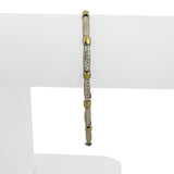 14k Yellow and White Gold 4.4g Ladies Diamond Cut 4mm Fancy Link Bracelet 7.5"