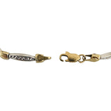 14k Yellow and White Gold 4.4g Ladies Diamond Cut 4mm Fancy Link Bracelet 7.5"