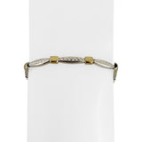 14k Yellow and White Gold 4.4g Ladies Diamond Cut 4mm Fancy Link Bracelet 7.5"