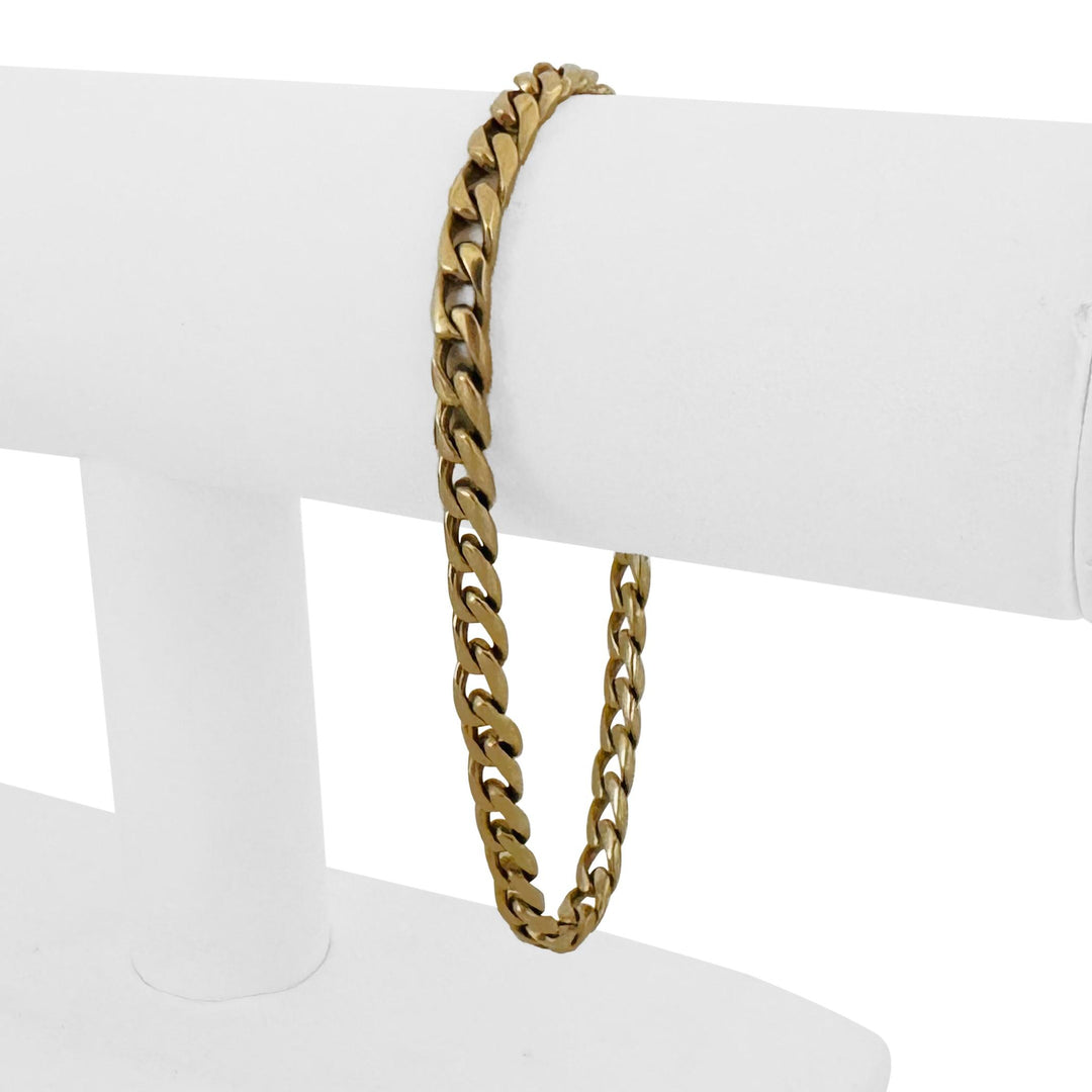 14k Yellow Gold 19g Solid Vintage Men's 5.5mm Curb Link Bracelet 8.25"