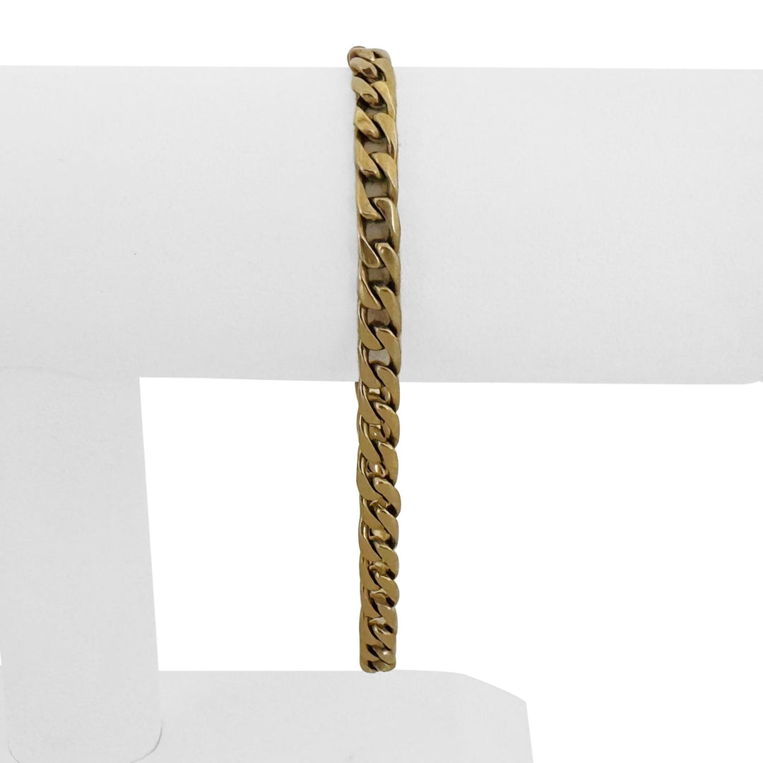 14k Yellow Gold 19g Solid Vintage Men's 5.5mm Curb Link Bracelet 8.25"