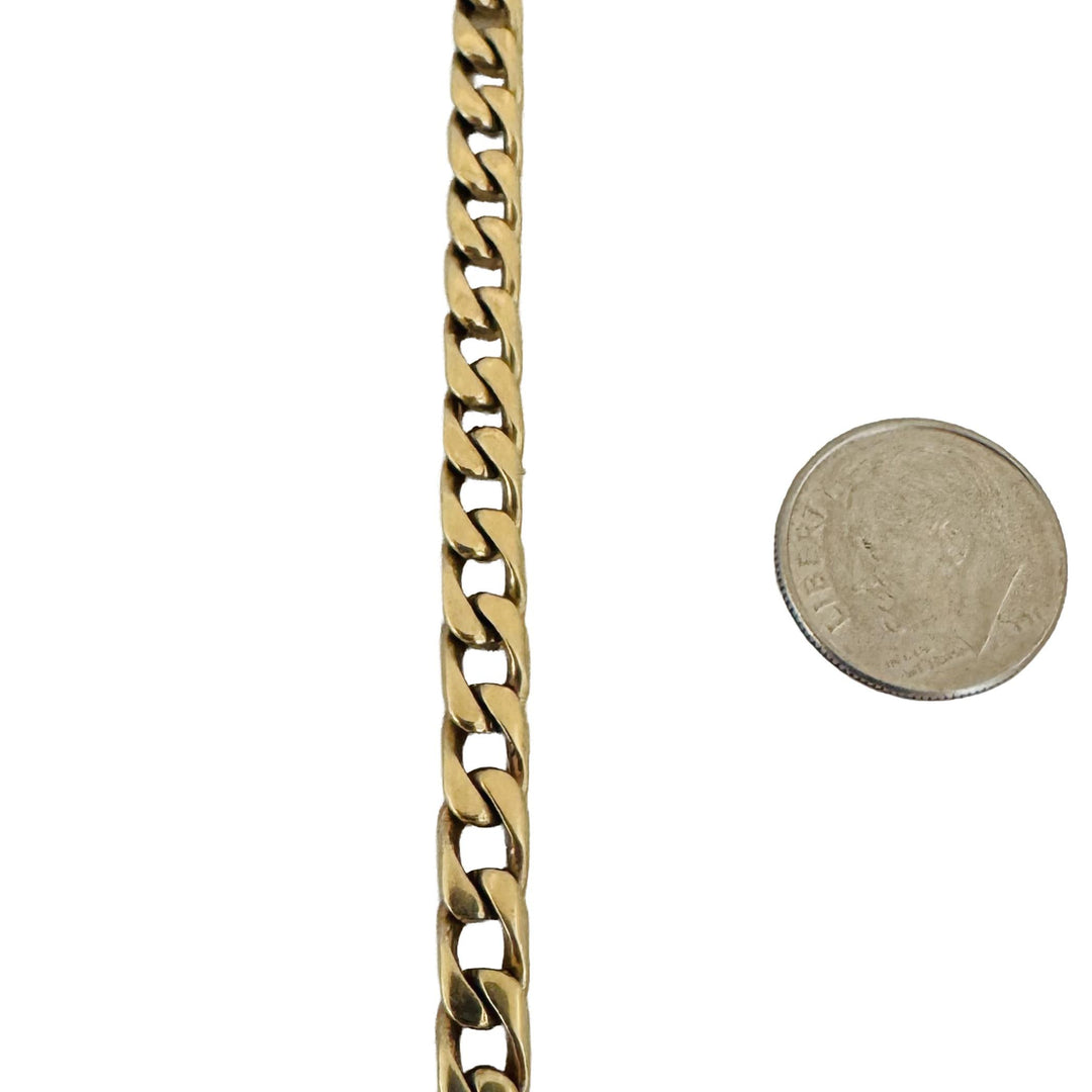 14k Yellow Gold 19g Solid Vintage Men's 5.5mm Curb Link Bracelet 8.25"