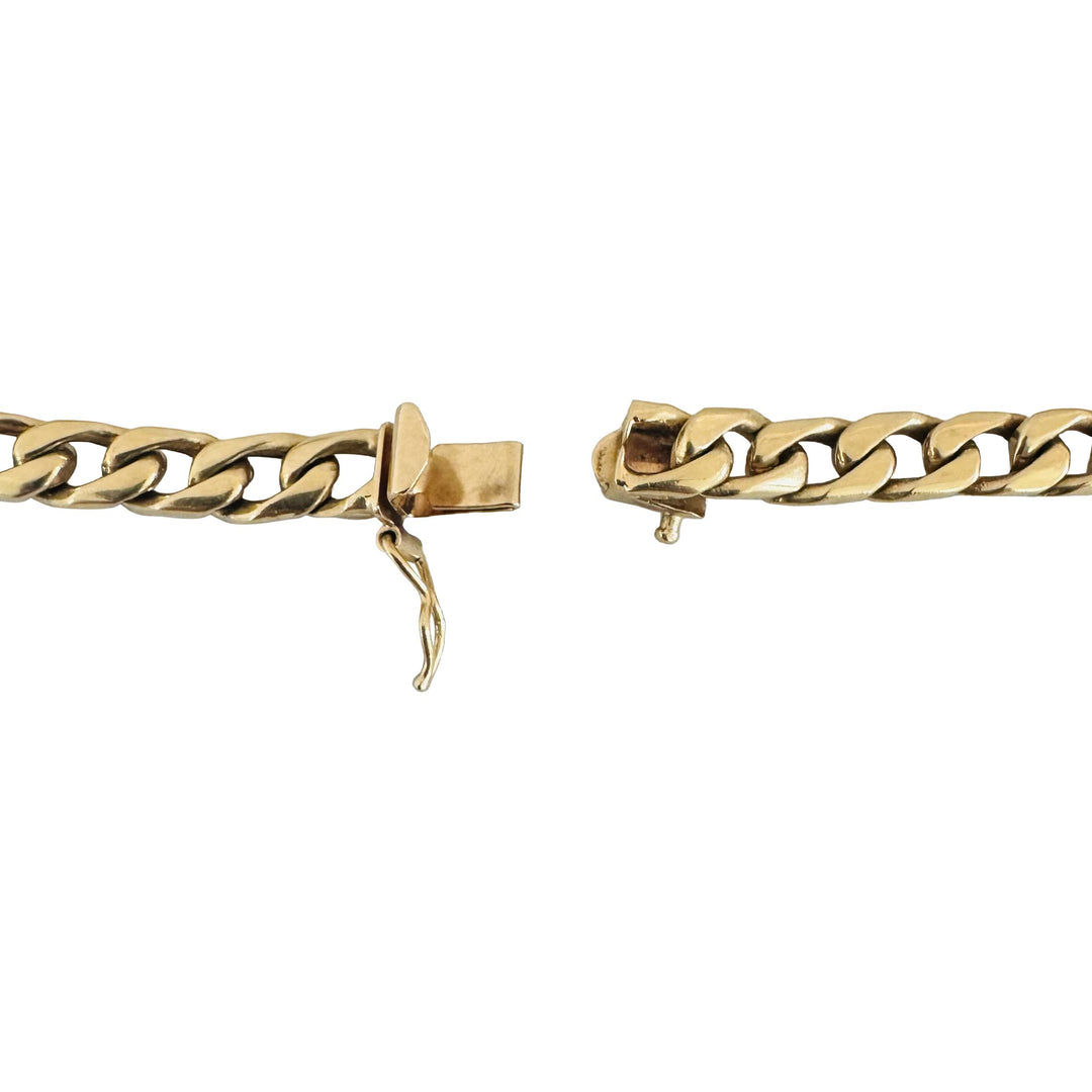 14k Yellow Gold 19g Solid Vintage Men's 5.5mm Curb Link Bracelet 8.25"