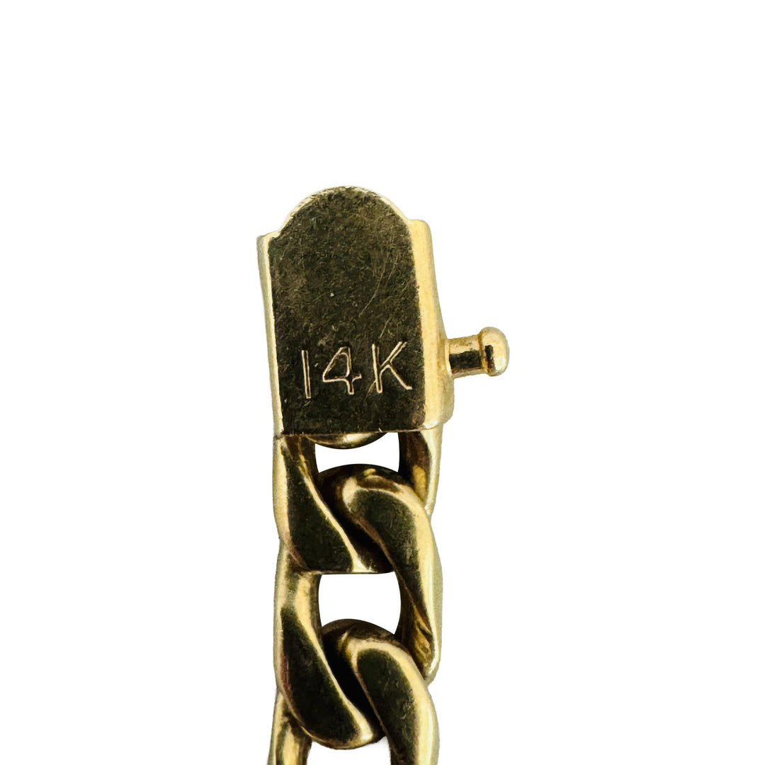 14k Yellow Gold 19g Solid Vintage Men's 5.5mm Curb Link Bracelet 8.25"