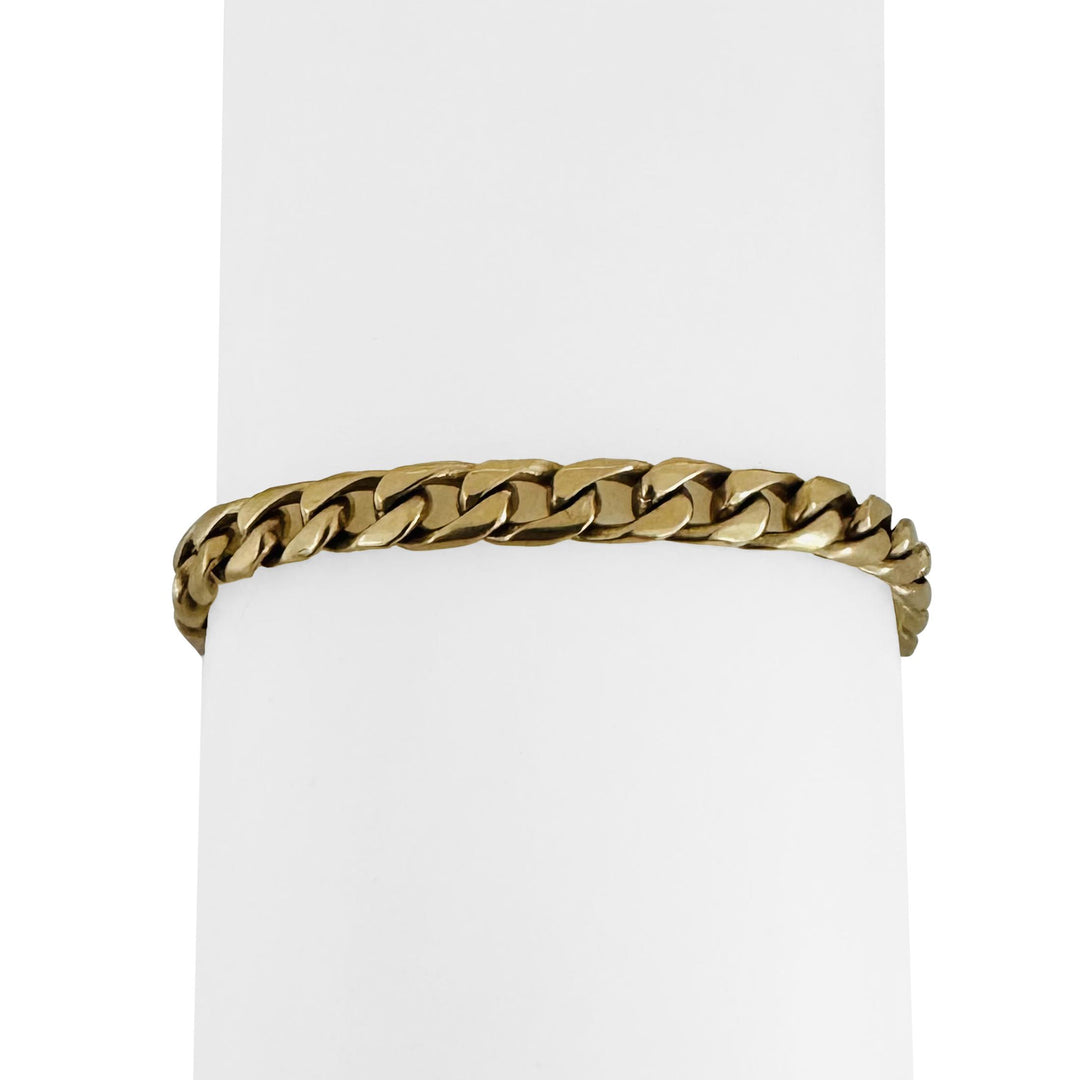 14k Yellow Gold 19g Solid Vintage Men's 5.5mm Curb Link Bracelet 8.25"