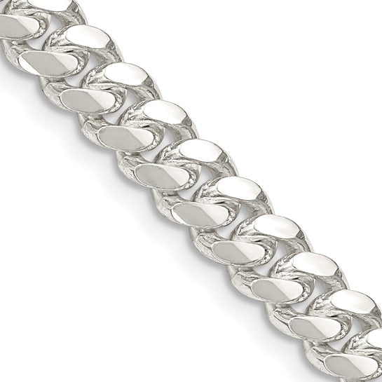 Brand New Sterling Silver 6mm Polished Cuban Link Necklace Italy 18"