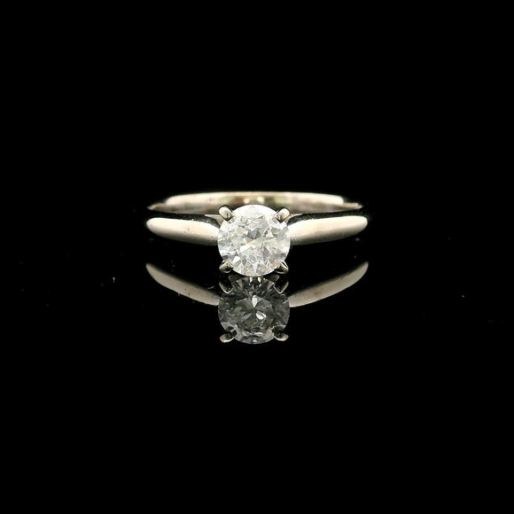 14k White Gold and 0.85ct Natural Diamond Solitaire Ring Size 9