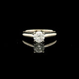 14k White Gold and 0.85ct Natural Diamond Solitaire Ring Size 9