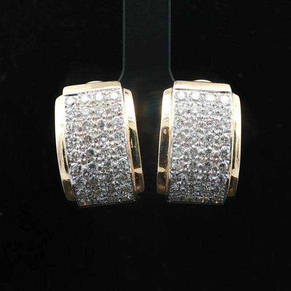 14k Yellow Gold and 1cttw Diamond 9.9g Huggie Earrings