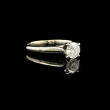 14k White Gold and 0.85ct Natural Diamond Solitaire Ring Size 9