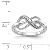 Brand New Diamond Infinity Ring in 14k White Gold Size 7
