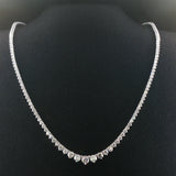 Brand New 9.5cttw Natural Diamond Graduated Riviera Tennis Necklace in 14k