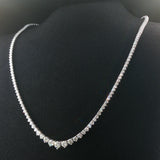Brand New 9.5cttw Natural Diamond Graduated Riviera Tennis Necklace in 14k