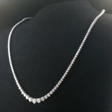 Brand New 9.5cttw Natural Diamond Graduated Riviera Tennis Necklace in 14k